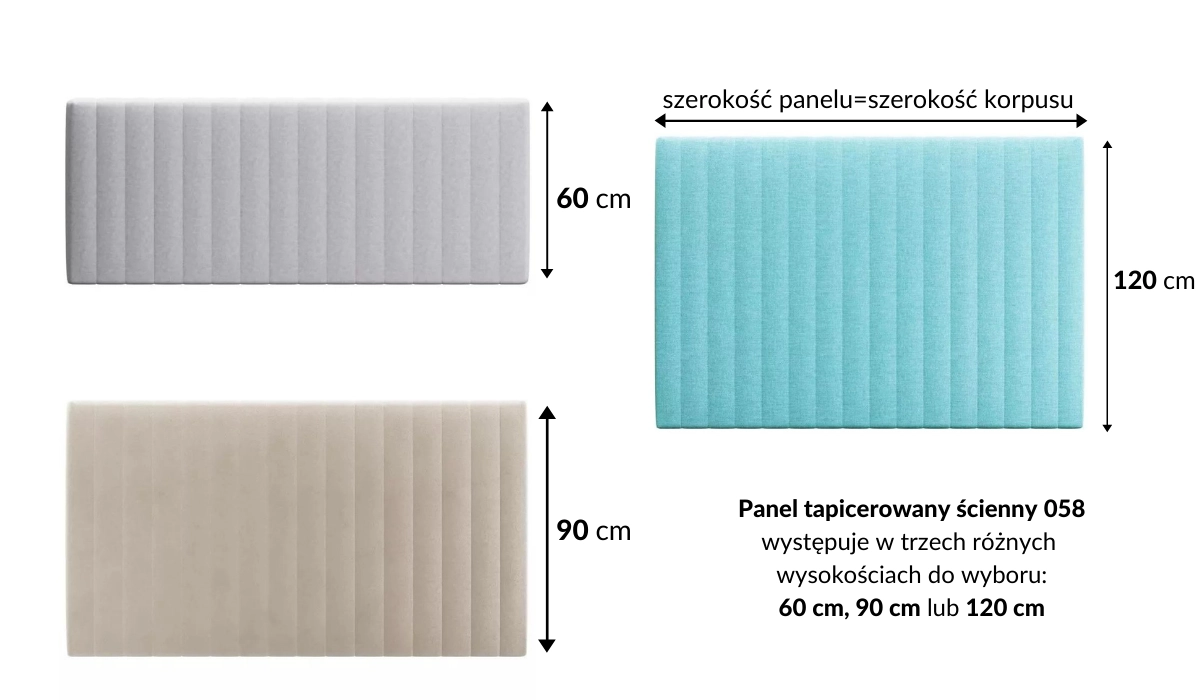 Wymiary panelu tapicerowanego 058 M&K Foam Koło